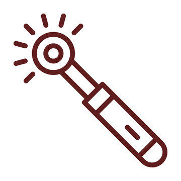 Laser Pen Vector Line Maroon Icon Design