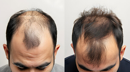 Before and After Hair Transplant Results on Male Patient.