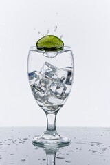 Lime slice making a splash.