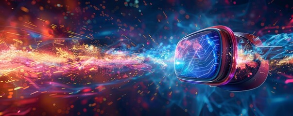 A virtual reality headset, transporting users to immersive worlds beyond imagination.