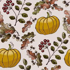 seamless pattern with pumpkins