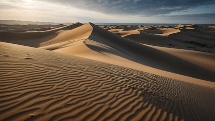 Naklejka premium cinematic view of a windswept dunes photography for ba background
