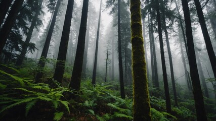 Obraz premium cinematic view of a temperate forest photography for b background