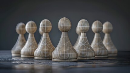 The Wooden Chess Pawns