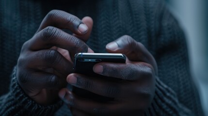 The hands using smartphone