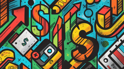 Abstract Business Data Visualization Pattern.