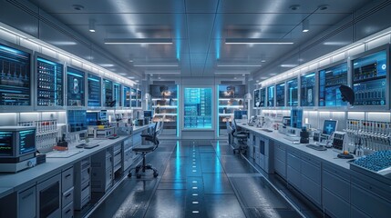 Cutting-Edge Genetic Engineering Laboratory with Hyper-Realistic Detailing in 8K Resolution