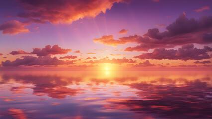 Fototapeta premium sunset over the lake