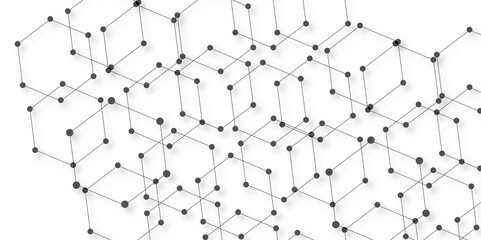 Technology abstract white digital background of connected dot with irregular stock lines. Network Connecting dot polygon background. Concept of Networking technology and futuristic style.