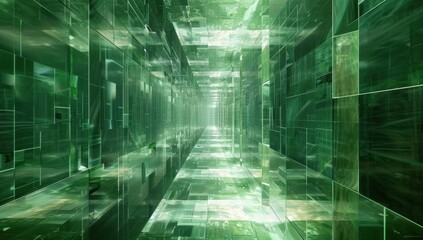 Obraz premium Abstract Green Corridor