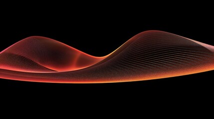 Vibrant red digital wave against a black background, perfect for tech or abstract themes