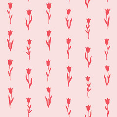 Vector illustration of flower in simple hand drawn and linocut style. Simple contour vector illustration for cosmetics, postcard and pattern.