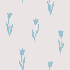 Vector illustration of flower in simple hand drawn and linocut style. Simple contour vector illustration for cosmetics, postcard and pattern.