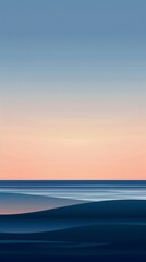 Obraz premium Serene sunset landscape with blue and orange gradients, perfect for backgrounds or wallpapers, evoking calm and tranquility