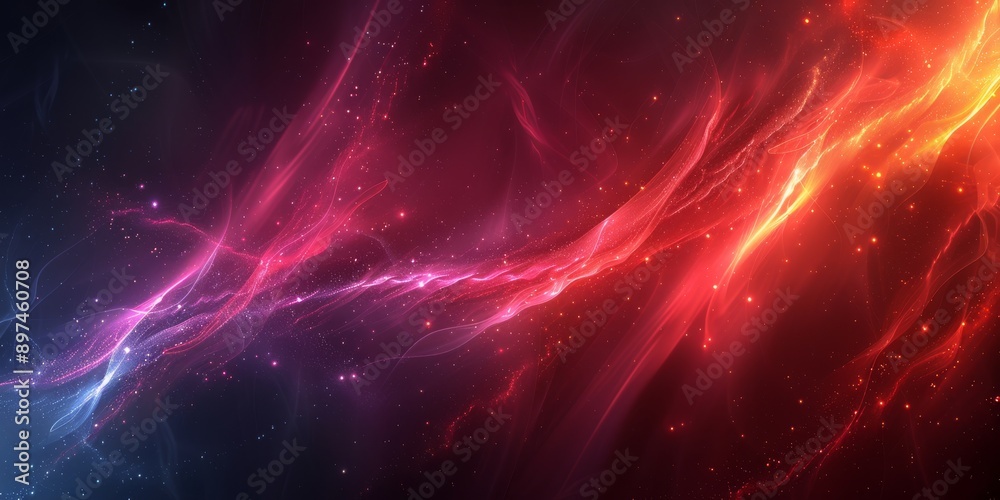 Wall mural the space background is vibrant with colorful light streaks like a nebula, creating a celestial feel