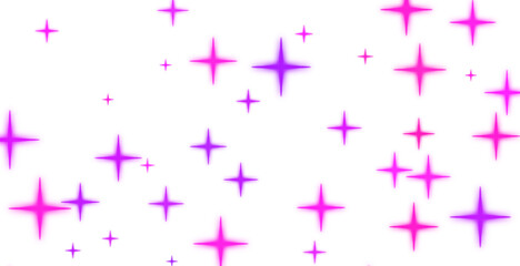 glowing neon stars in pink and purple on a transparent background. Perfect for futuristic and vibrant designs, adding a touch of cosmic energy and modern style. 