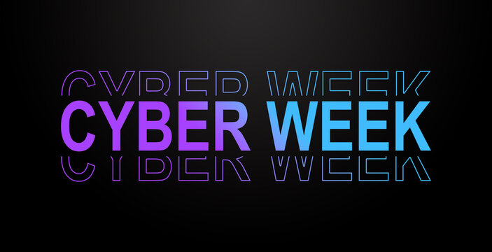 Cyber monday inscription in distorted glitch style on black background. Design element for event advertising, branding, shares, promotion. Vector illustration. - Powered by Adobe