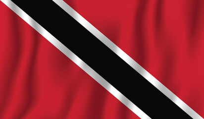 Realistic Trinidad and Tobago national flag perfect color, scale, and proportion.