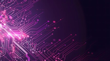 circuit board on the purple color background