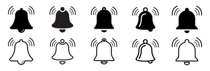 Set of Bell icons.