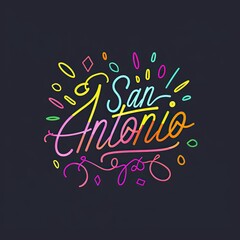 Colorful Handwritten Text: San Antonio Design