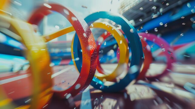 Olympic Stadium Scene, Showcasing the Excitement of Millions for the Olympic 2024 Games, Sports and Championship concept, Graphic Resources, Wallpapers, Brochure, Websites, banner design, Advertising,