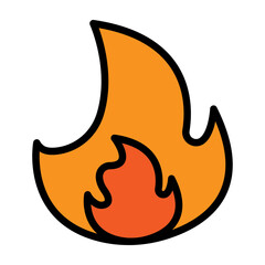 Flame Vector Filled Icon Design