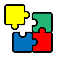 Puzzle pieces Vector Filled Icon Design