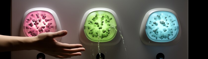 Pathogens on bathroom hand dryers, germs, bathroom, showing airblown microbial spread