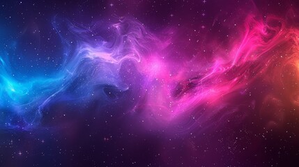 A mesmerizing, multicolored nebula swirling in the vastness of space, displaying vivid shades of pink and blue