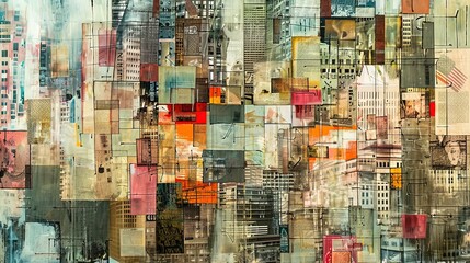 Fototapeta premium Urban Camouflage: Abstract Shapes and Muted Tones in City Landscape Artistry