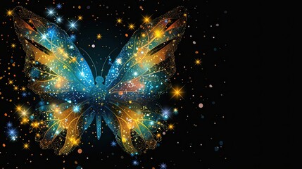 Enchanting Fantasy Fairy Wings Glowing with Sparkles in Iridescent Light