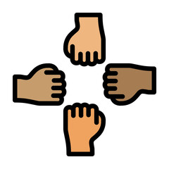 Joined Hands Vector Filled Icon Design