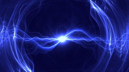 brilliante energievoll leuchtende kugelförmige Lichteffekte - Licht, abstrakt, dynamisch, Technologie, Wissenschaft, Reaktion, Elektrizität, Blitze, Strom, blau,  schwarz
