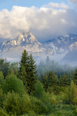 Tetons and Morning Mist