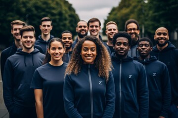 Group portrait of a diverse group of coworkers