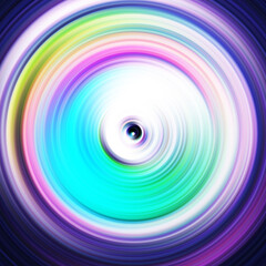 Colorful radial motion effect. Abstract rounded background. Color curves and sphere.