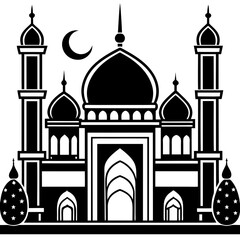 Set Of Mosque icon vector silhouette 
