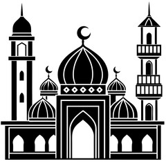 Set Of Mosque icon vector silhouette 
