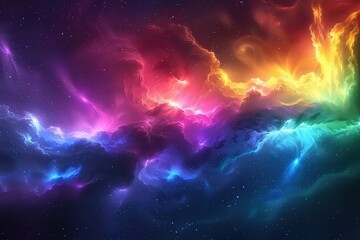Vibrant cosmic nebula showcasing a spectrum of colors and celestial beauty, perfect for space-themed projects and artworks.