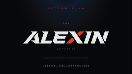 Alexin, sport modern italic alphabet font typography urban style fonts for technology digital movie logo design