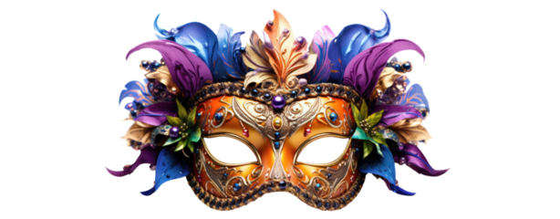 fantasy mardi gras feather mask festival cut out transparent background