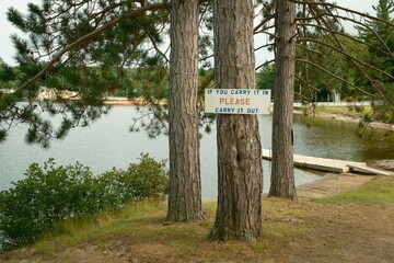 Carry In, Carry Out sign in Indian Lake, New York
