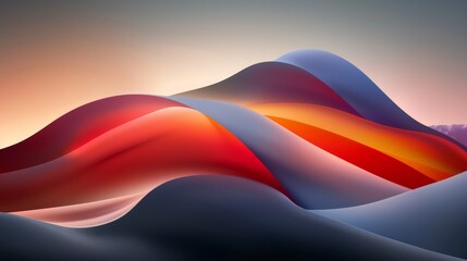 Naklejka premium Elegant and dynamic waves creating a colorful abstract background