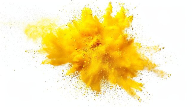 A yellow explosion of powdery yellow dust