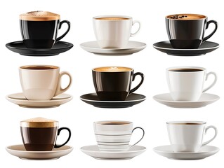 Fototapeta premium set of cup of various flavors and types tasty coffee. AI generated