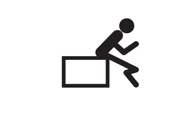 people resting, tired man poses, stick figure human silhouette, icon isolated on white