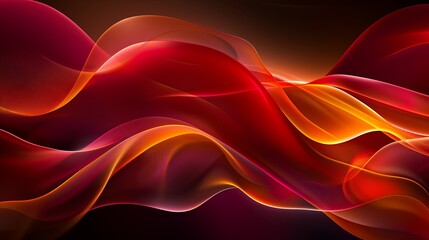 Flowing red and orange waves on dark background, evoking energy and motion, perfect for adding warmth to projects like websites, cards, or celebrations