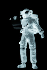 astronaut reading the scroll