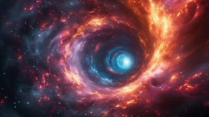 Spiral galaxy vortex with cosmic light and